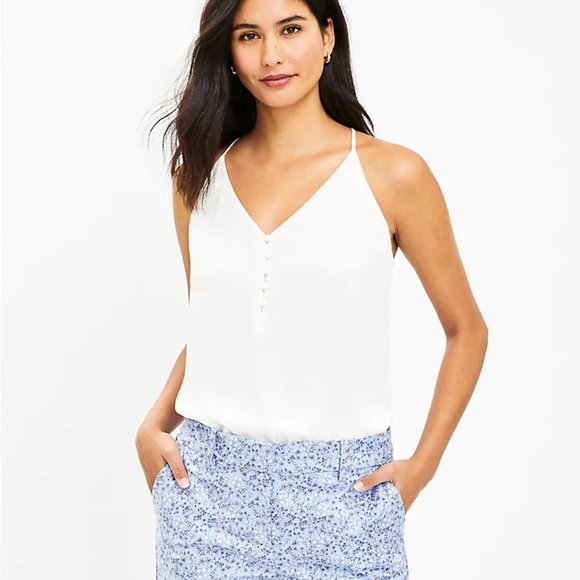 Loft Covered Button Strappy Cami - Picture 4 of 5